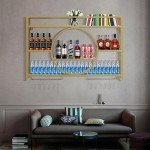 Wall-Mounted Metal Wine Rack for Bottle Display