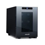 Compact 6-Bottle Wine Fridge with Mirror