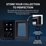 Compact 6-Bottle Wine Fridge with Mirror