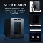 Compact 6-Bottle Wine Fridge with Mirror