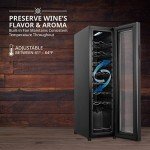 Ivation 16-Bottle Wine Cooler with Lock - Black
