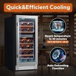 15-Inch Dual Zone Wine Fridge for Home