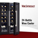 Dual-Zone 24-Bottle Wine Cooler with Glass Doors