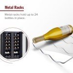 Dual-Zone 24-Bottle Wine Cooler with Glass Doors