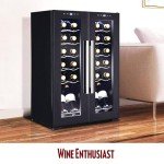 Dual-Zone 24-Bottle Wine Cooler with Glass Doors