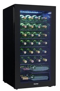 36-Bottle Wine Cooler with Glass Door - Black