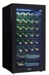36-Bottle Wine Cooler with Glass Door - Black
