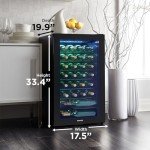 36-Bottle Wine Cooler with Glass Door - Black