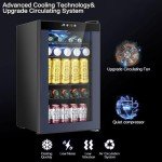 COWSAR Mini Wine Cooler Fridge with Glass Door