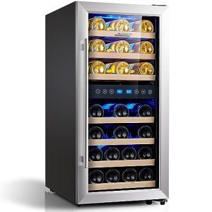 Double Zone Wine Cooler for 33 Bottles
