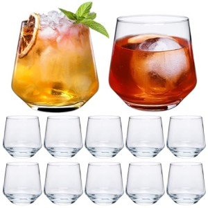 Stemless Wine Glasses Set - 12-Piece Wine Gifts