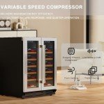 Dual Zone 34-Bottle Wine Cooler with Touchscreen