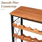 Freestanding 48-Bottle Wood Top Wine Rack