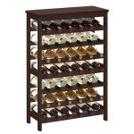 42-Bottle Bamboo Wine Rack with Table Top