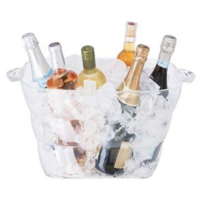 Clear Acrylic Party Tub with Handles - Wine & Beer Chiller