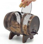 Rustic Metal Barrel Wine Cork Holder Display