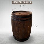 Rustic Wine Barrel Piggy Bank with Lock and Key