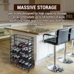Deluxe Foldable Black Metal Wine Rack for 54 Bottles