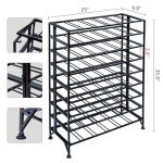 Deluxe Foldable Black Metal Wine Rack for 54 Bottles