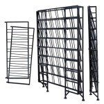 Deluxe Foldable Black Metal Wine Rack for 54 Bottles