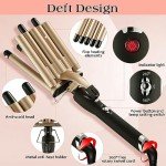 Champagne Curling Iron Wand - Fast Heating & Adjustable