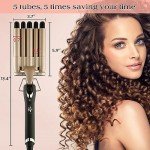 Champagne Curling Iron Wand - Fast Heating & Adjustable