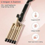 Champagne Curling Iron Wand - Fast Heating & Adjustable