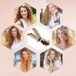 Champagne Curling Iron Wand - Fast Heating & Adjustable