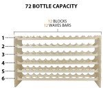 Modular Stackable Wooden Wine Rack for 72 Bottles