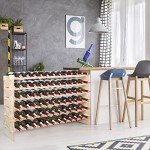 Modular Stackable Wooden Wine Rack for 72 Bottles
