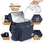 Insulated Picnic Backpack with Wine Pouch Set