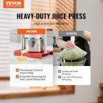 VEVOR Manual Fruit Wine Press - 2L Capacity