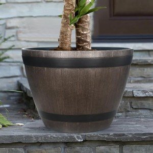 Large Wine Barrel Planter for Outdoor Plants