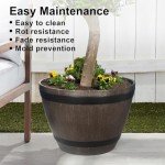 Large Wine Barrel Planter for Outdoor Plants