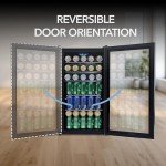 Stainless Steel 127-Can Beverage Mini Fridge