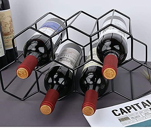 Freestanding Metal Wine Rack for 9 Bottles