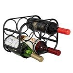 Modern Black Wine Rack for 6 Bottles