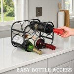Modern Black Wine Rack for 6 Bottles