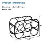 Modern Black Wine Rack for 6 Bottles