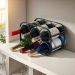 Modern Black Wine Rack for 6 Bottles