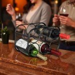 Modern Black Wine Rack for 6 Bottles