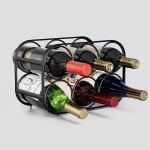 Modern Black Wine Rack for 6 Bottles