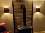 Antique Wood Wine Barrel Wall Sconce Set