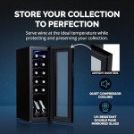 12-Bottle Mirrored Wine Cooler Refrigerator