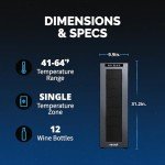12-Bottle Mirrored Wine Cooler Refrigerator