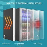 130 Can Mini Beverage Fridge with Glass Door