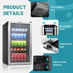 130 Can Mini Beverage Fridge with Glass Door