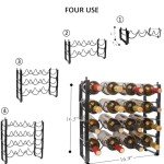Stackable 4-Tier Wine Rack for 16 Bottles