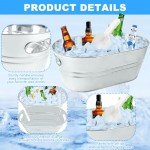 Large Galvanized Ice Bucket Set for Parties