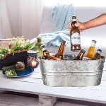 Large Galvanized Ice Bucket Set for Parties